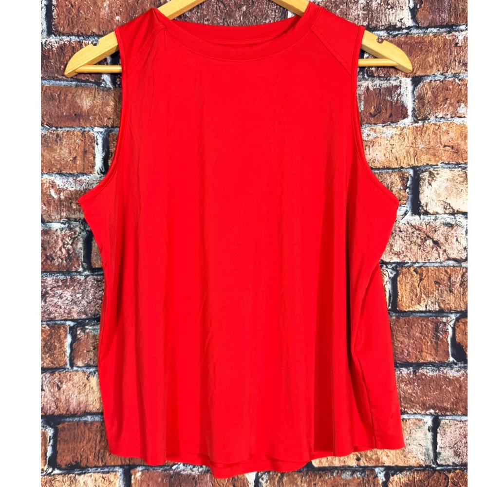 Spanx Womens Red Sleeveless Pleated Back Active Tank Top Size M